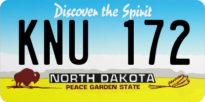 ND license plate KNU172