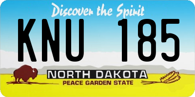 ND license plate KNU185