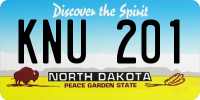 ND license plate KNU201
