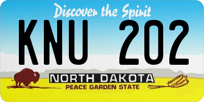 ND license plate KNU202
