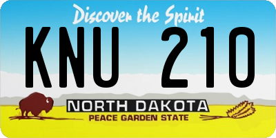 ND license plate KNU210