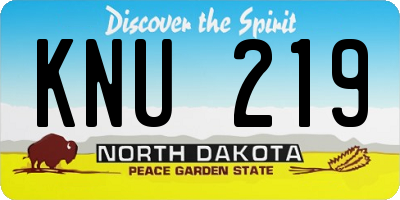 ND license plate KNU219