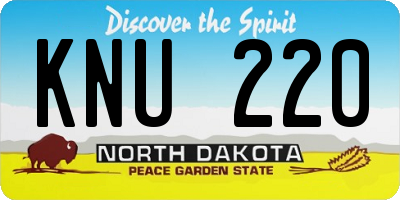 ND license plate KNU220
