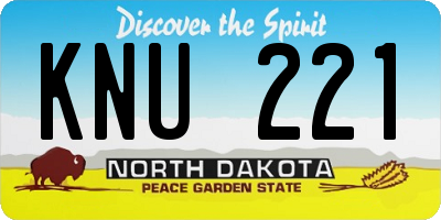 ND license plate KNU221