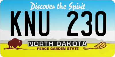 ND license plate KNU230