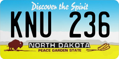 ND license plate KNU236