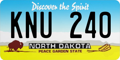 ND license plate KNU240