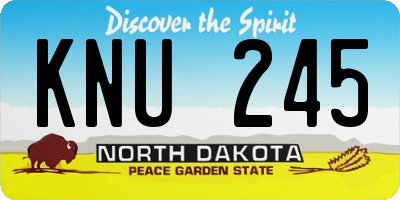 ND license plate KNU245