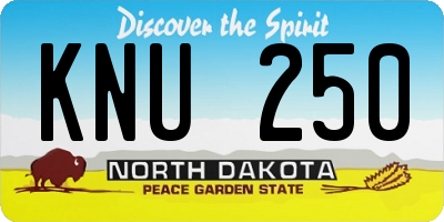 ND license plate KNU250