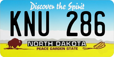 ND license plate KNU286