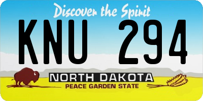 ND license plate KNU294