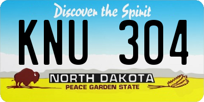 ND license plate KNU304