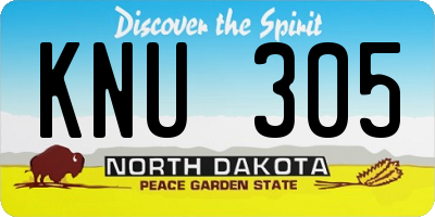 ND license plate KNU305