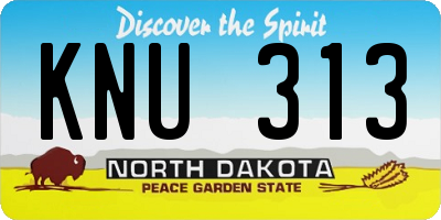 ND license plate KNU313