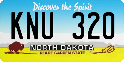 ND license plate KNU320