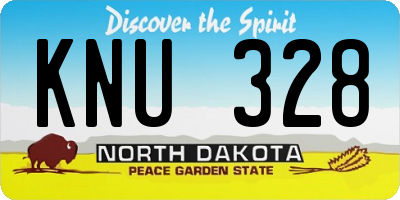 ND license plate KNU328