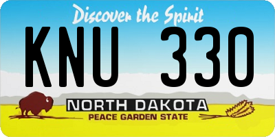 ND license plate KNU330