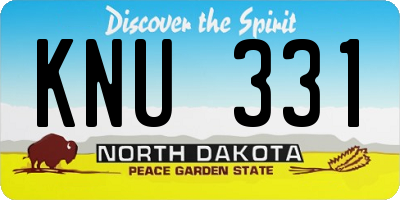 ND license plate KNU331