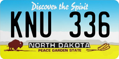 ND license plate KNU336