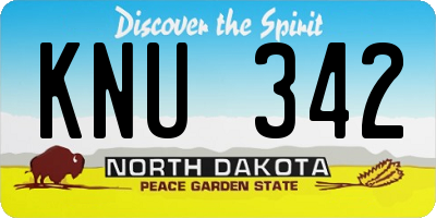 ND license plate KNU342