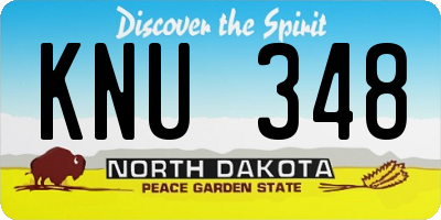 ND license plate KNU348