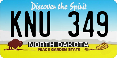 ND license plate KNU349