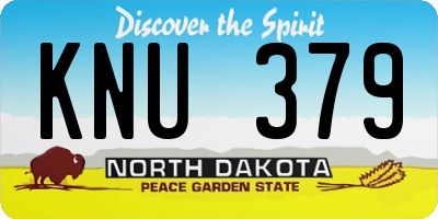 ND license plate KNU379