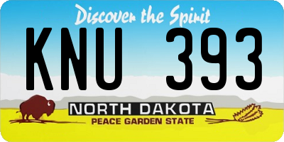 ND license plate KNU393