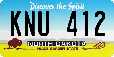 ND license plate KNU412