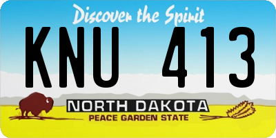 ND license plate KNU413