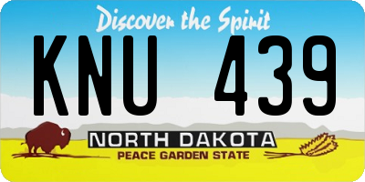 ND license plate KNU439