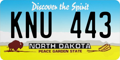 ND license plate KNU443