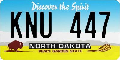 ND license plate KNU447