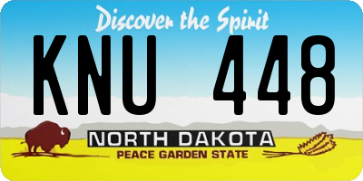 ND license plate KNU448