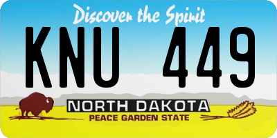 ND license plate KNU449