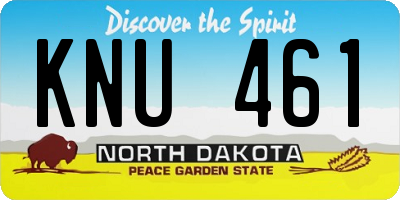 ND license plate KNU461