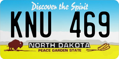 ND license plate KNU469