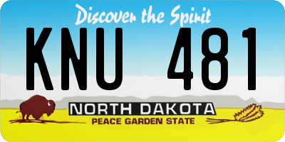 ND license plate KNU481