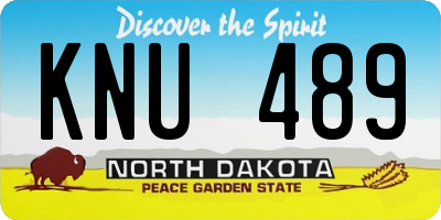 ND license plate KNU489