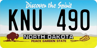 ND license plate KNU490
