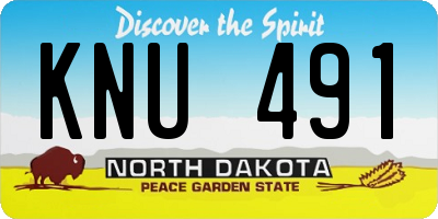 ND license plate KNU491