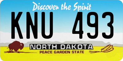 ND license plate KNU493