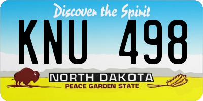 ND license plate KNU498