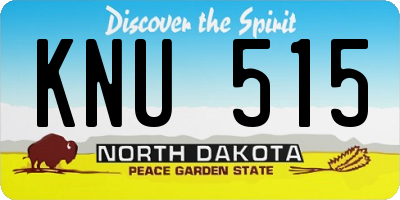 ND license plate KNU515