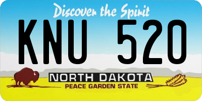 ND license plate KNU520