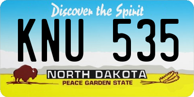 ND license plate KNU535