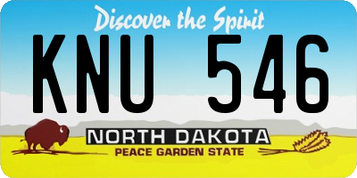 ND license plate KNU546