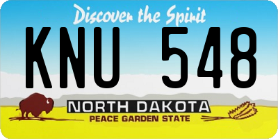ND license plate KNU548