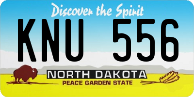 ND license plate KNU556