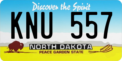 ND license plate KNU557